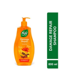 Nyle Naturals Damage Repair Shampoo 800 Ml | Hair Repairing Shampoo With Papaya, Hibiscus, & Shikakai | Ph Balanced & Paraben Free Gentle & Soft Shampoo For Women & Men  - Image 2