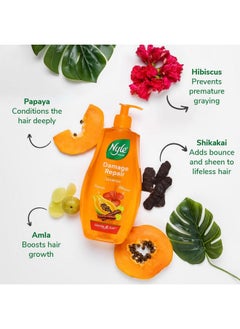 Nyle Naturals Damage Repair Shampoo 800 Ml | Hair Repairing Shampoo With Papaya, Hibiscus, & Shikakai | Ph Balanced & Paraben Free Gentle & Soft Shampoo For Women & Men  - Image 4