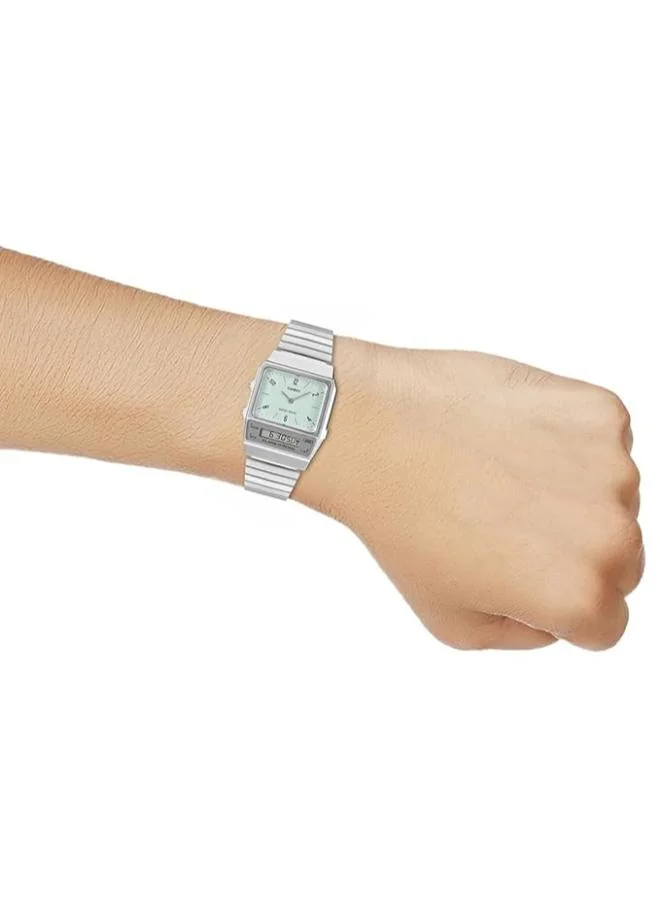 كاسيو ساعة يد للجنسين ستانلس ستيل بعقارب AQ-800E-3ADF - 32.1 مم