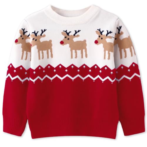 Remimi Girls Christmas Toddler Sweater Warm Knit Winter Party Sweater 2-3T - Image 1