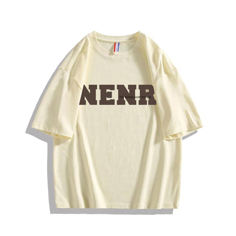 Short-Sleeved T-Shirt Men'S Summer American High Street Trendy Brand Letter Heavy Loose Boys Half-Sleeved T-Shirt - Image 4