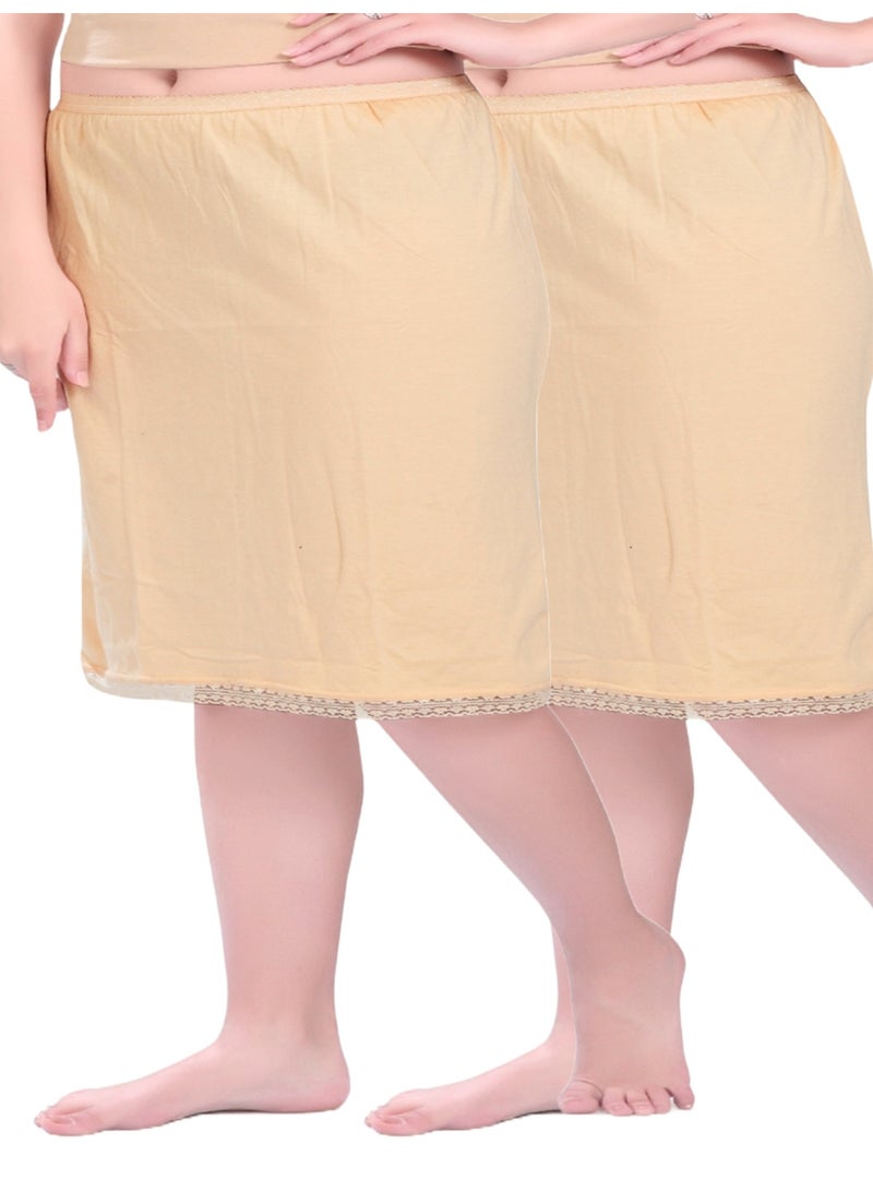 mybody Mini Skirt Combo Pack of 2 (Skin Color) – High Waist Stretchable Inskirt for Women – Soft, Breathable & Seamless Inner Skirt – Sizes S to 3XL  - Image 2