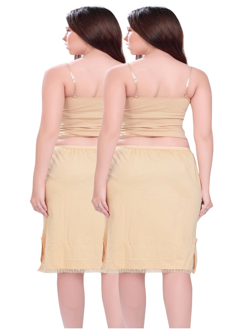 mybody Mini Skirt Combo Pack of 2 (Skin Color) – High Waist Stretchable Inskirt for Women – Soft, Breathable & Seamless Inner Skirt – Sizes S to 3XL  - Image 5
