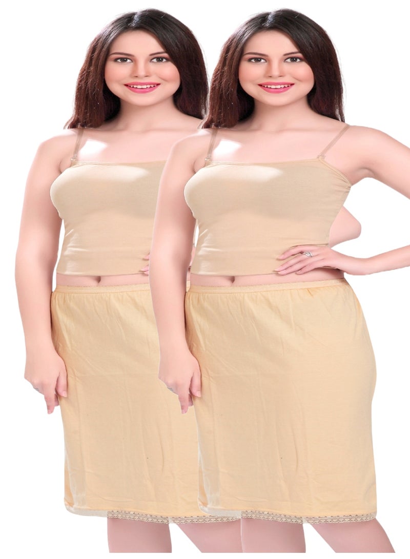 mybody Mini Skirt Combo Pack of 2 (Skin Color) – High Waist Stretchable Inskirt for Women – Soft, Breathable & Seamless Inner Skirt – Sizes S to 3XL  - Image 1
