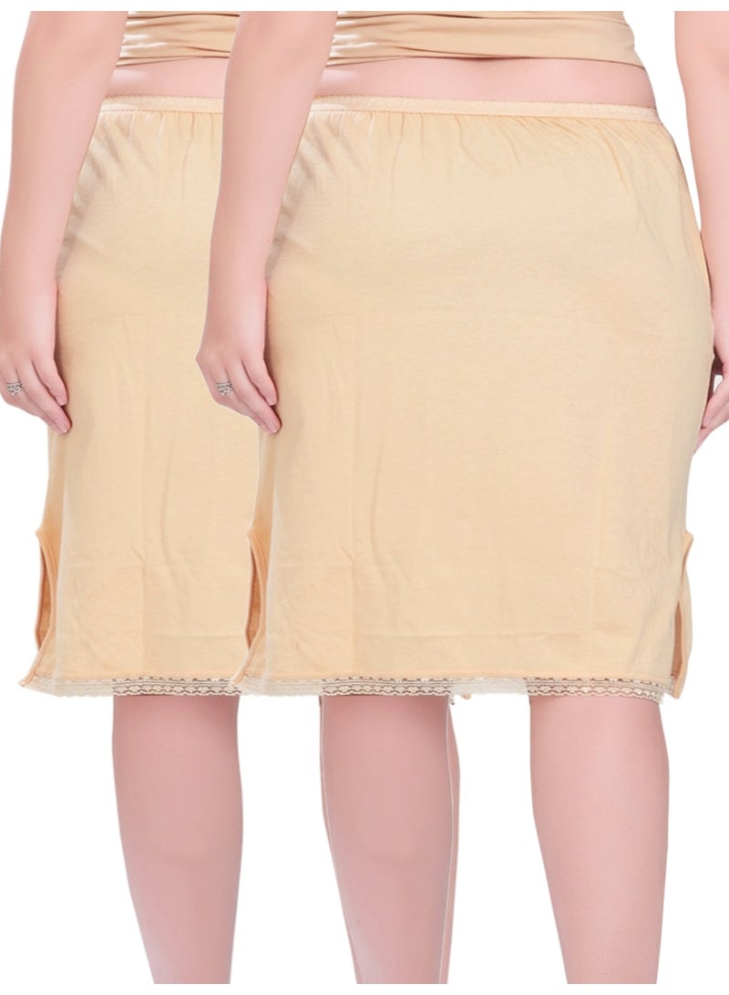 mybody Mini Skirt Combo Pack of 2 (Skin Color) – High Waist Stretchable Inskirt for Women – Soft, Breathable & Seamless Inner Skirt – Sizes S to 3XL  - Image 3