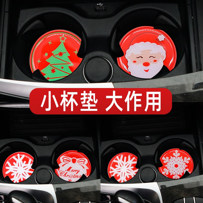 Selling Car Water Cup Mat Door Slot Storage Mat Snowflake Interior Decoration Supplies Complete Collection Universal - Image 5
