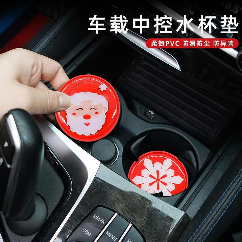 Selling Car Water Cup Mat Door Slot Storage Mat Snowflake Interior Decoration Supplies Complete Collection Universal - Image 3