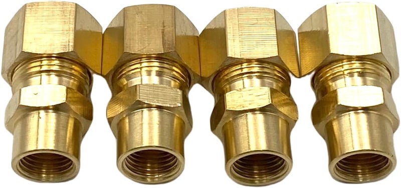 Bumugufu 4 قطع 3/8" OD × 1/8" أنثوي NPT تركيبة أنبوب ضغط، محول نحاسي مستقيم 3/8 بوصة OD إلى 1/8 بوصة FNPT للزيت والغاز والمياه غير الصالحة للشرب - Image 3