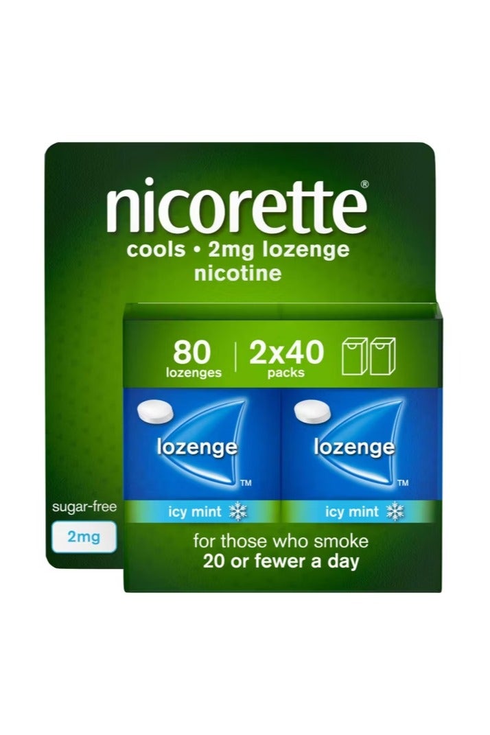 Nicorette Cools 2mg Lozenge, 80 Lozenges (2 x 40 Packs) - Image 1