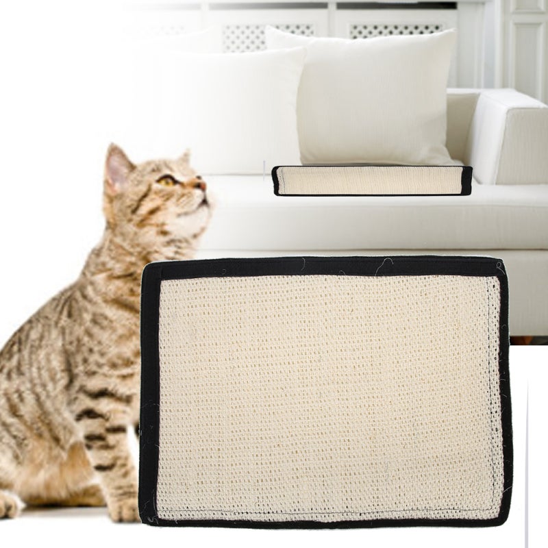 Table Leg Scratch Board White Sisal - Hook Loop Designed Furniture Protector - Natural Sisal Cat Scratcher for Sofa Table Legs - Image 5