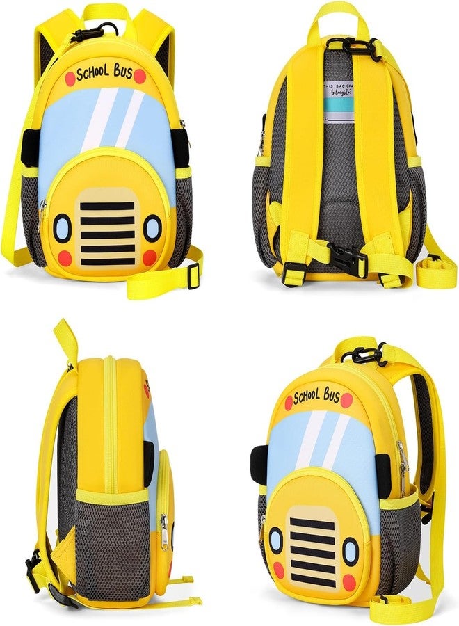 GONIPIMI Preschool Backpack Toddler Neoprene Waterproof Schoolbag Lunch Backpack Bag for Kids Boys Girls School Bag (Size-24X 23 X 8 CM) (School Bus) - Image 2