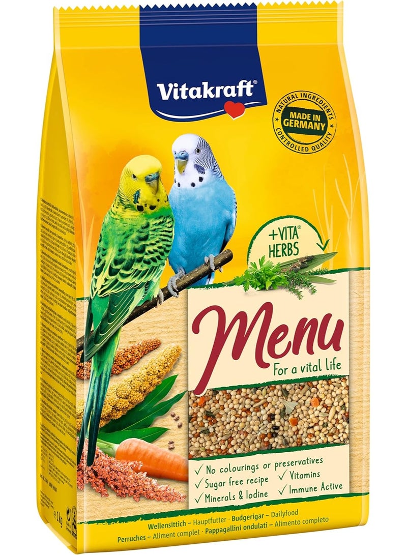 Vitakraft Budgies Birds Food With Vita Herbs - 1KG - Image 1