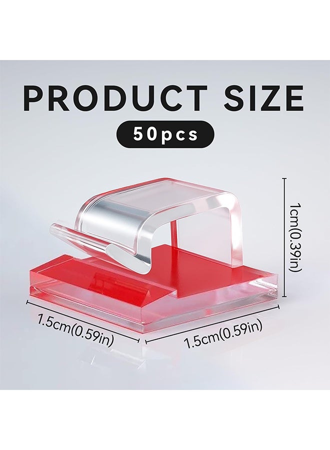 مجموعة من 50 كابل لاصق، حامل لإدارة الكابلات، الجدار، المكتب، المنزل والمكتب - Image 2