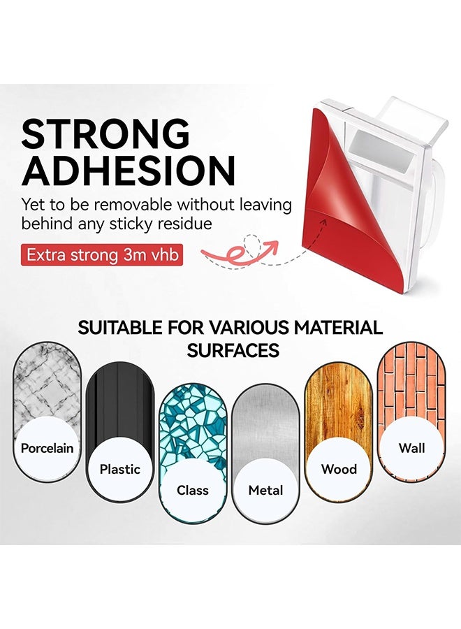 مجموعة من 50 كابل لاصق، حامل لإدارة الكابلات، الجدار، المكتب، المنزل والمكتب - Image 4