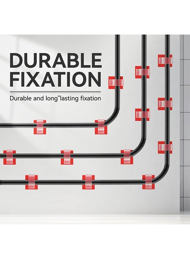 مجموعة من 50 كابل لاصق، حامل لإدارة الكابلات، الجدار، المكتب، المنزل والمكتب - Image 5