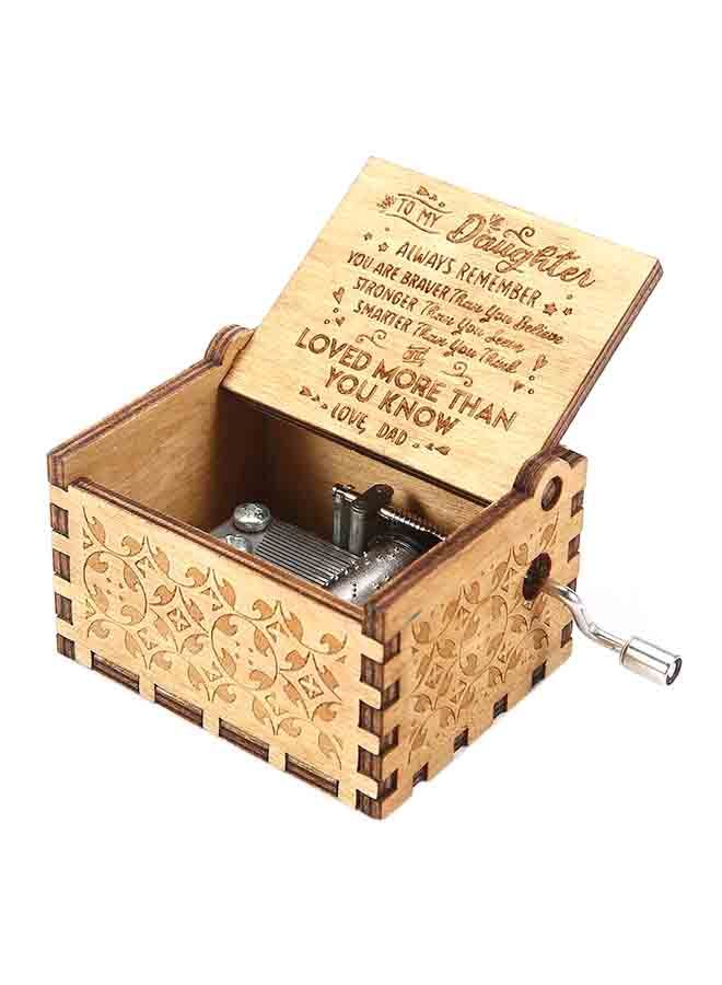 NIBEMINENT Wooden Craft Hand Crank Music Box Brown 6.4 x 5.2 4.2centimeter 