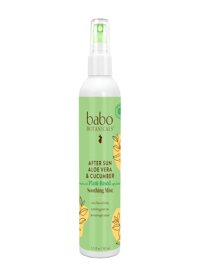 Babo Botanicals After Sun Soothing Mist - Aloe Vera & Cucumber - For Face, Body & Sensitive Skin - Non-Aerosol - No-touch application - EWG Verified - Alcohol-Free - Scented with cucumber extract - Image 1