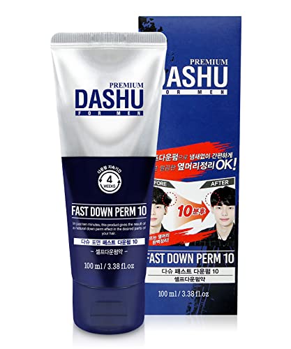 DASHU Down Perm for Men 3.38oz - Korean Fast Down Perm Kit, Hair Relaxer & Straightener, Side Hair Flattener, 10-Minute DIY At Home Perm, Semi-Permanent (3-4 Weeks) - Image 1