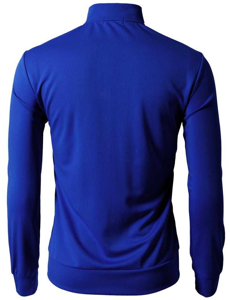 H2H Mens Basic Track Jacket - Slim Fit Side Taping Sportswear Urbanwear Streetwear Top BLUE US L/Asia XL (CMOJA0103) - Image 3
