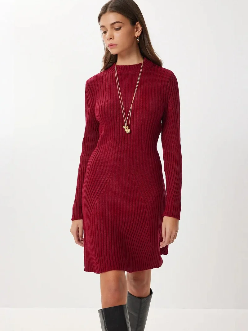 Lovely Istanbul ISTANBUL Ribbed A-Line Knit Mini Dress