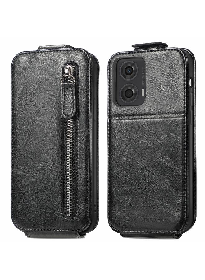 اس-توب جراب لهاتف Motorola Moto G24، جراب هاتف جلدي بسحاب ومحفظة قلابة عمودية - Image 1