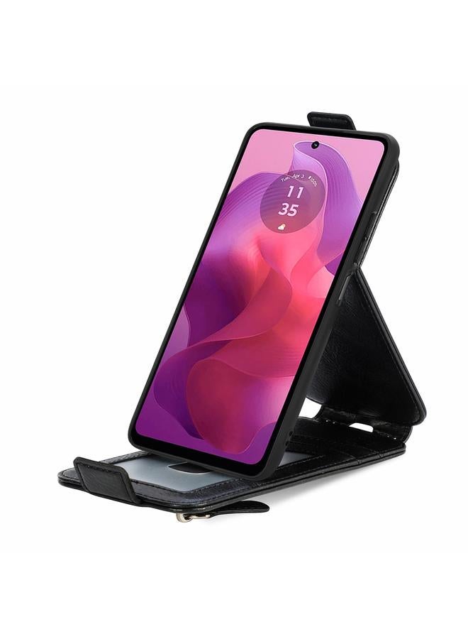 اس-توب جراب لهاتف Motorola Moto G24، جراب هاتف جلدي بسحاب ومحفظة قلابة عمودية - Image 4