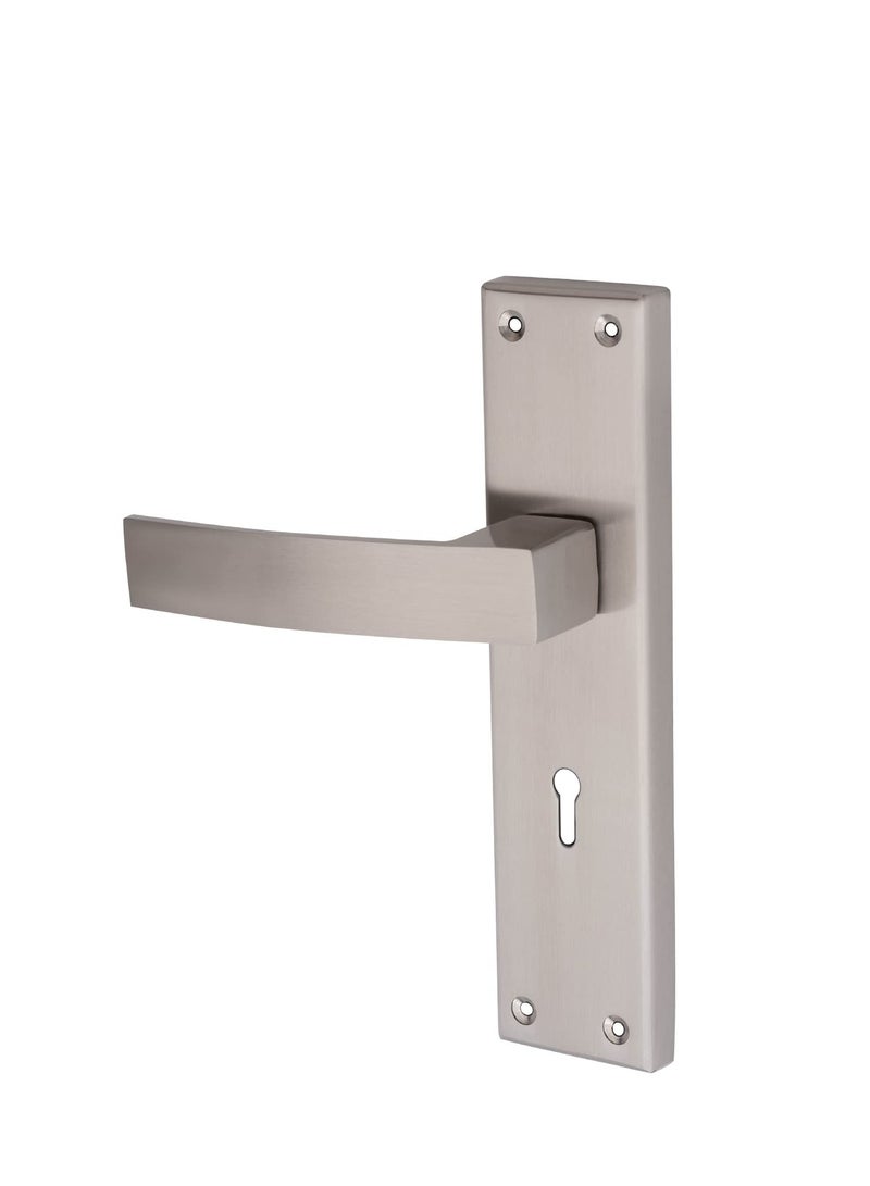 KNP KNP Door Lockset Handle and Lockbody 85MM Centre to Centre Grey Color with Matt Finish handle and lockbody set designed for residential and commercial doors 