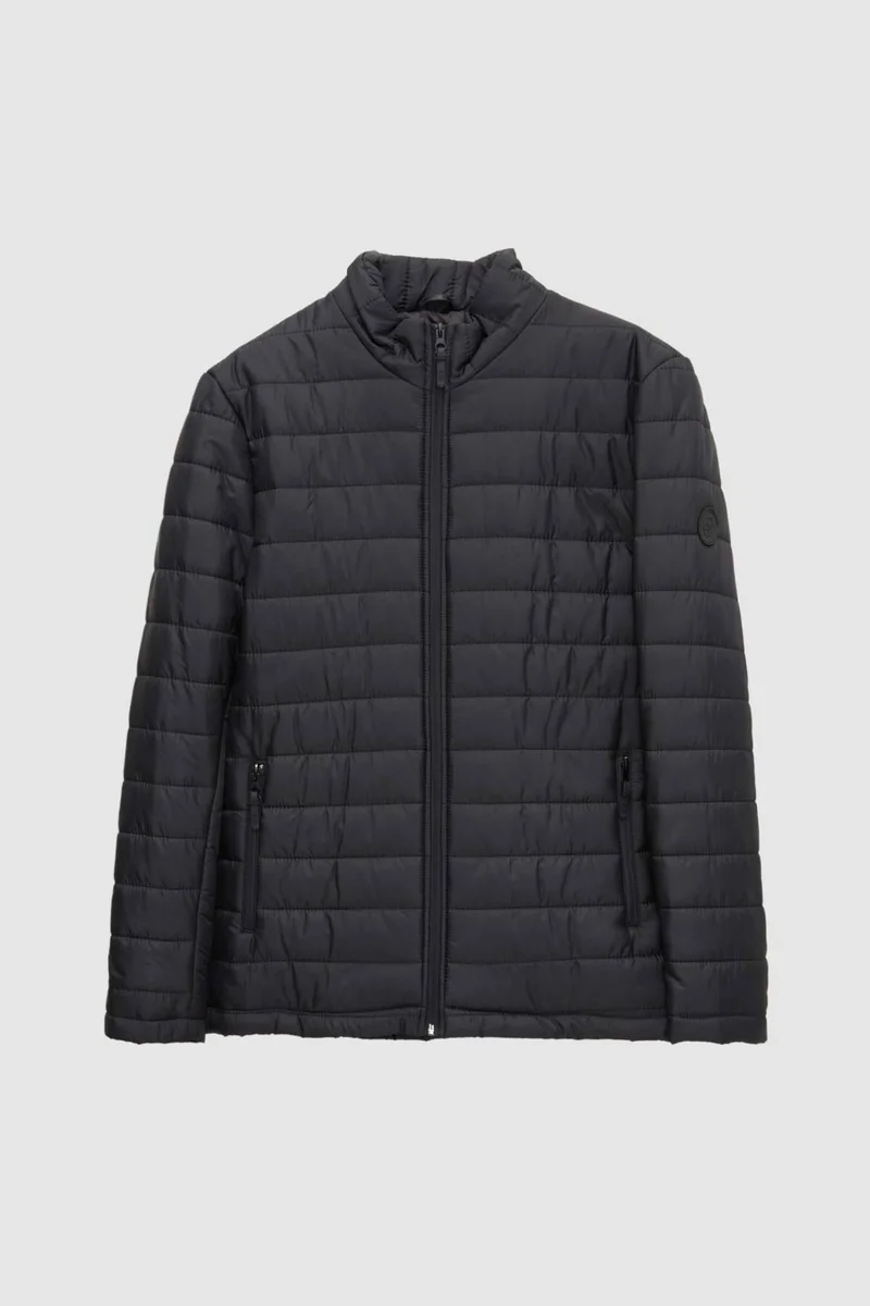 دي أس دامات Ds Damat Slim Fit Black Windproof Fiber Filled Coat 3HF07ORT04262