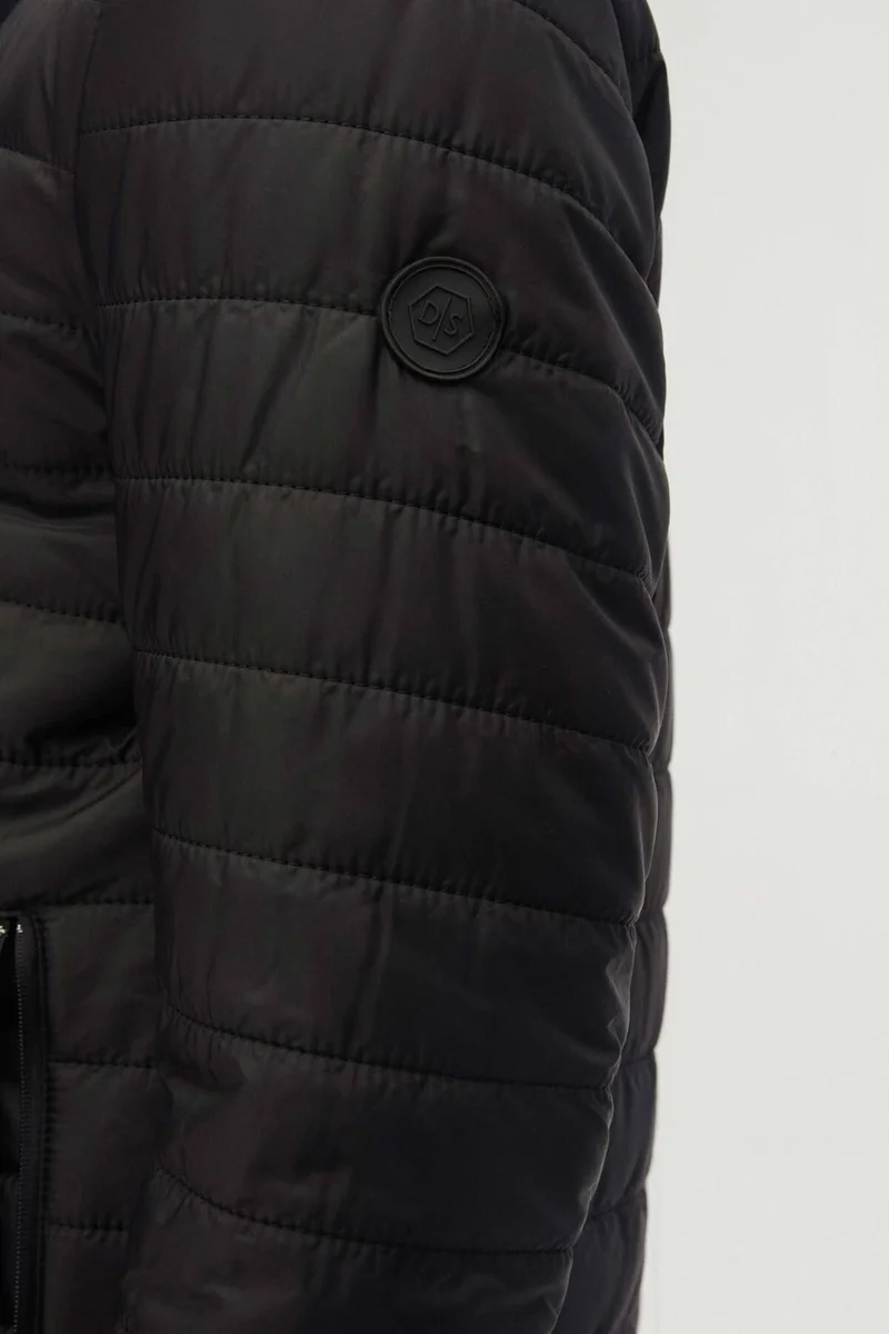 دي أس دامات Ds Damat Slim Fit Black Windproof Fiber Filled Coat 3HF07ORT04262
