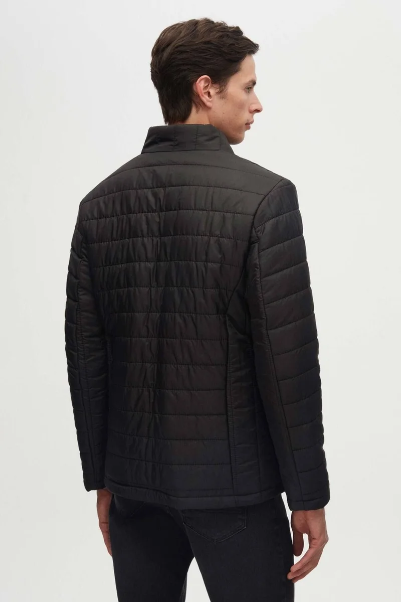 دي أس دامات Ds Damat Slim Fit Black Windproof Fiber Filled Coat 3HF07ORT04262