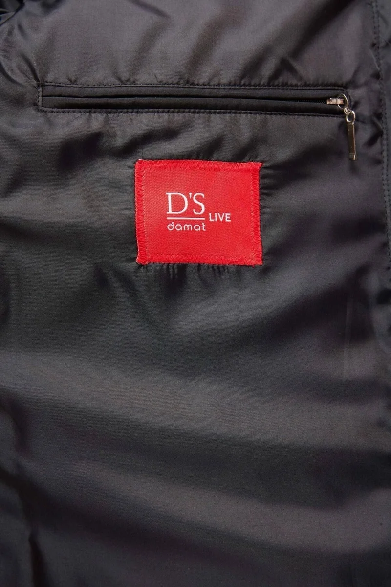 دي أس دامات Ds Damat Slim Fit Black Windproof Fiber Filled Coat 3HF07ORT04262