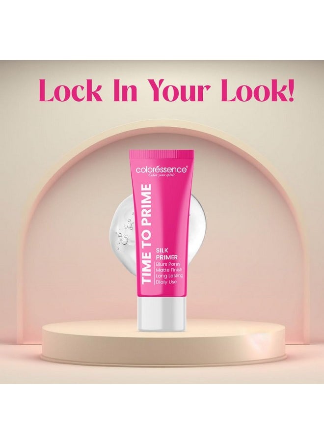 Coloressence Time To Prime Makeup Silk Primer| Makeup Primer For Moisturization| Glow Primer, Lightweight, Non-Greasy| Matte Finish, Blurs Pores| With Vitamin E & Wheatgerm Oil Extracts  - Image 2