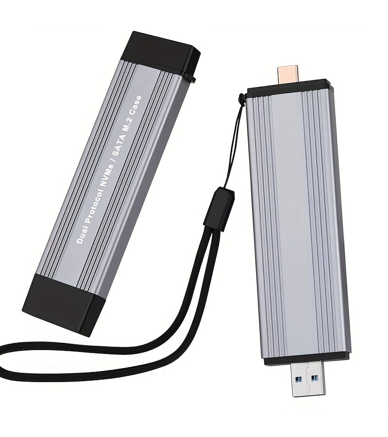 علبة M2 NVMe SSD خارجية من نوع USB 3.1 Type C بسرعة 10 جيجابت في الثانية لأقراص PCIe NVMe و SATA NGFF مع سعة تخزين تصل إلى 2 تيرابايت، متوافقة مع أجهزة الكمبيوتر المحمولة والهواتف وأجهزة الكمبيوتر المكتبية. - Image 5