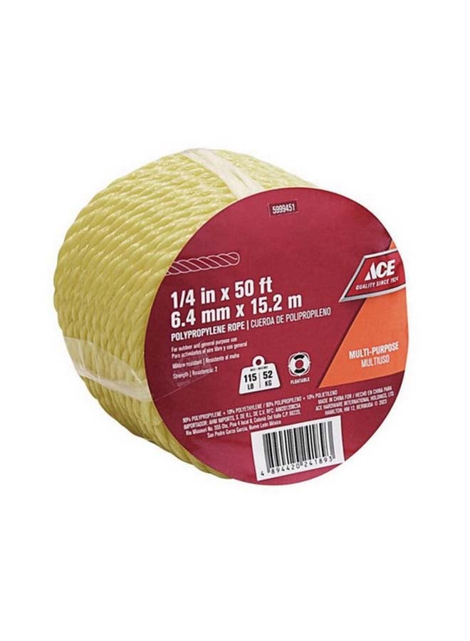 آيس حبل بولي بروبيلين مجدول متعدد الأغراض أصفر 6.4 مم × 15.2 م 5999451