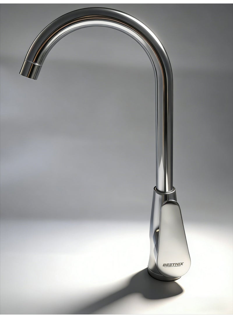 Kitchen sink faucet, outdoor faucet, modern single-hole bar counter sink faucet, water drop faucet, single handle high arc kitchen faucet made of zinc alloy 700g - Image 1