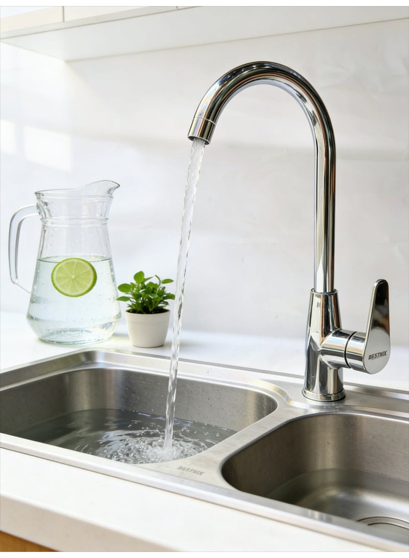 Kitchen sink faucet, outdoor faucet, modern single-hole bar counter sink faucet, water drop faucet, single handle high arc kitchen faucet made of zinc alloy 700g - Image 5