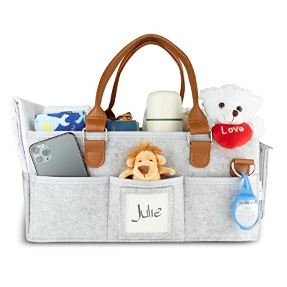 Portable Diaper Caddy Storage Bag with Removable Dividers, Caddy Organizer Nursery, Changing Table, Car and More, Travel Friendly Baby Caddy Infant Essentials