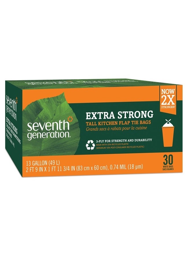 Seventh Generation Trash Bags, Tall Kitchen, 13-Gallon, 30-Count Boxes (Pack of 12)  - Image 1