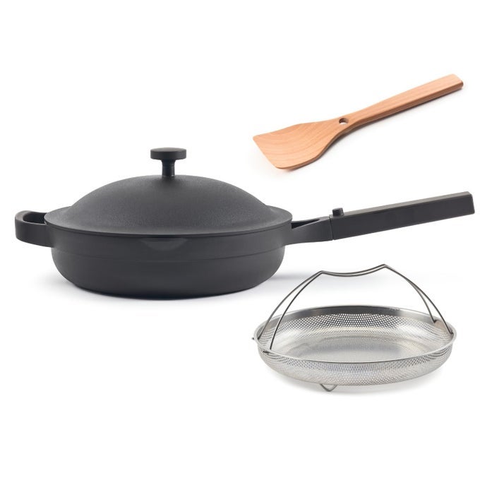 ALWAYS PAN 20105 26 QT NONSTICK TOXINFREE CERAMIC COOKWARE PATENTED 10IN1 ALUMINUM FRYING SAUT PAN SAFE FOR OVEN INDUCTION ALL COOKTOPS UP TO 450F CHAR