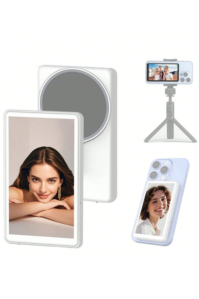 HUMJO Wireless Magnetic Selfie Monitor Screen for iPhone Vlog Live Stream Rear Back Camera Wireless Connection with Remote Control Compatible with iPhone 12/13/14/15/16/Samsung Galaxy/Android - Image 1