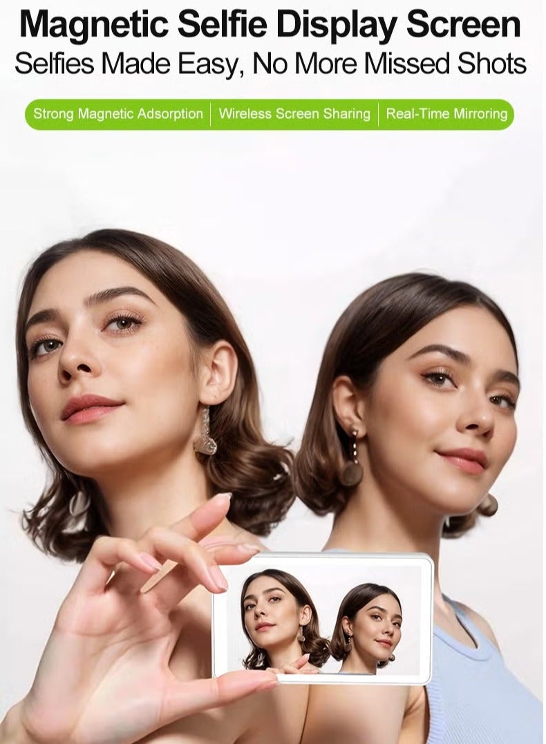 HUMJO Wireless Magnetic Selfie Monitor Screen for iPhone Vlog Live Stream Rear Back Camera Wireless Connection with Remote Control Compatible with iPhone 12/13/14/15/16/Samsung Galaxy/Android - Image 2
