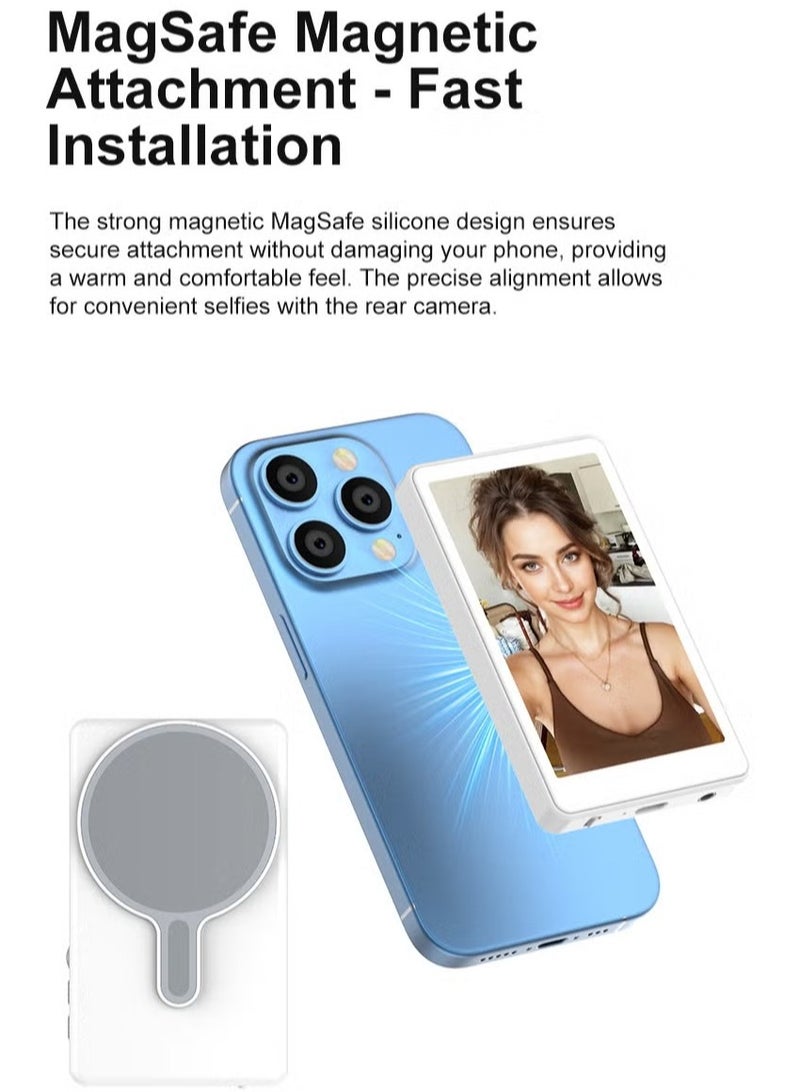 HUMJO Wireless Magnetic Selfie Monitor Screen for iPhone Vlog Live Stream Rear Back Camera Wireless Connection with Remote Control Compatible with iPhone 12/13/14/15/16/Samsung Galaxy/Android - Image 4
