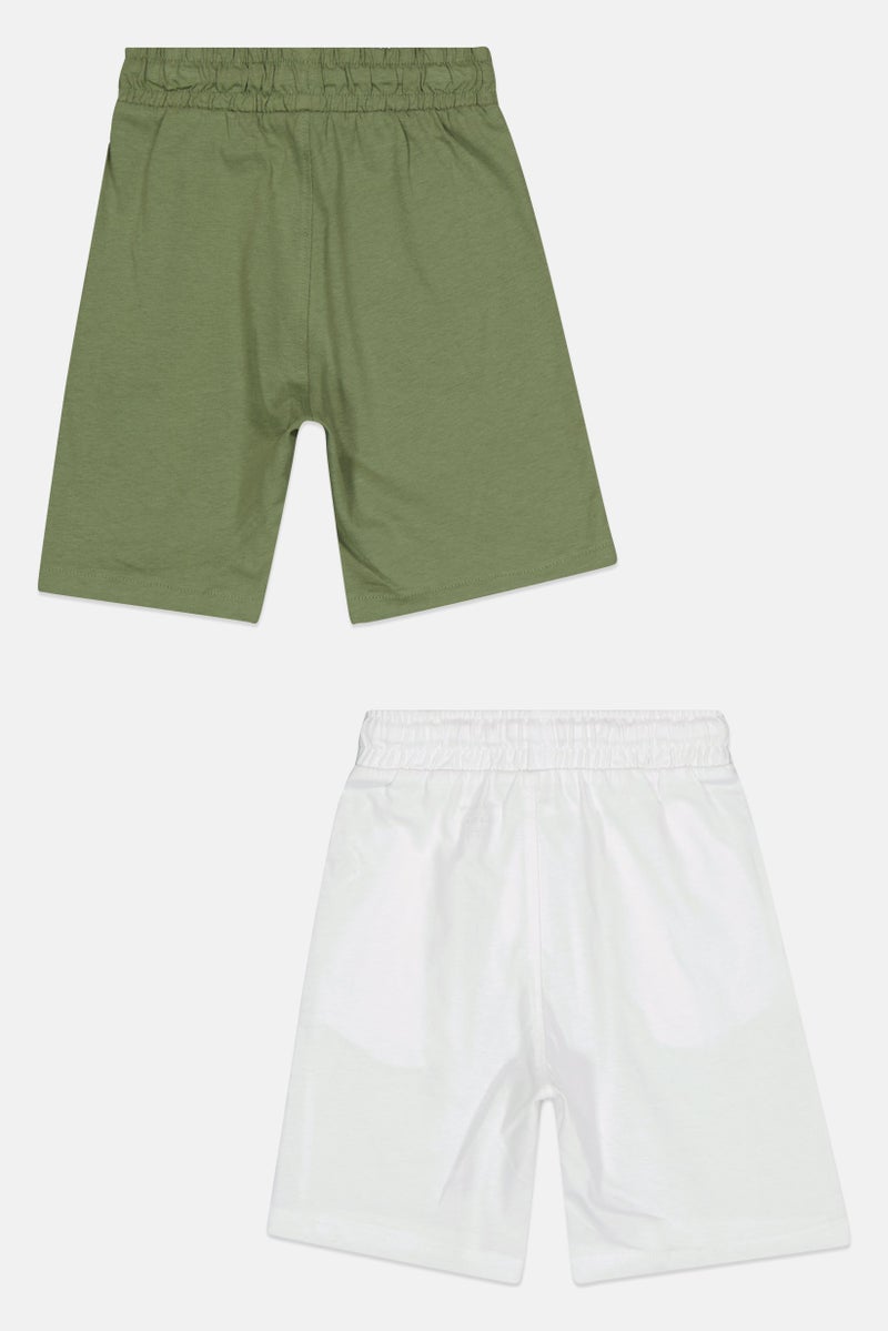 English Laundry Toddlers Boy 2 Pcs Plain Basic Shorts, Multicolor - Image 3