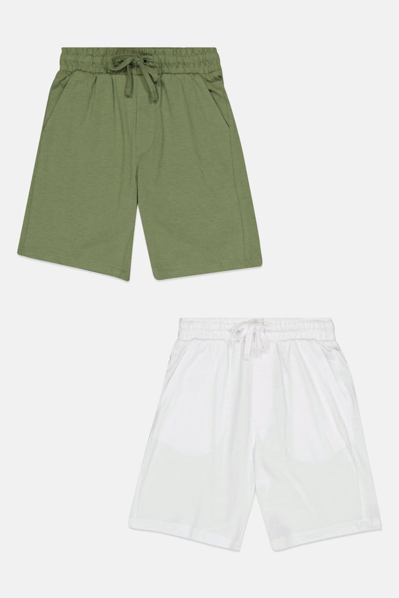 English Laundry Toddlers Boy 2 Pcs Plain Basic Shorts, Multicolor - Image 2