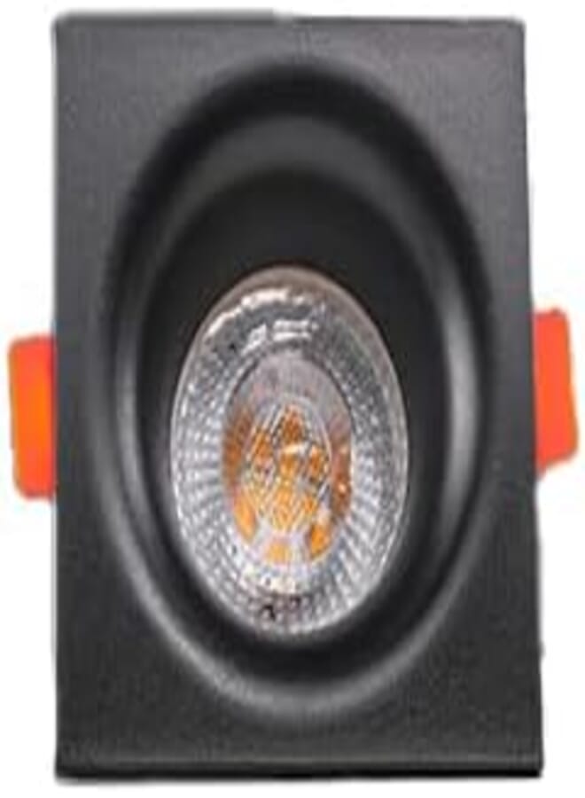 Lamps LM-17-SQ-SINGLE-BK Black Square Recessed Spotlight - Modern Minimalist Ceiling Light Fixture