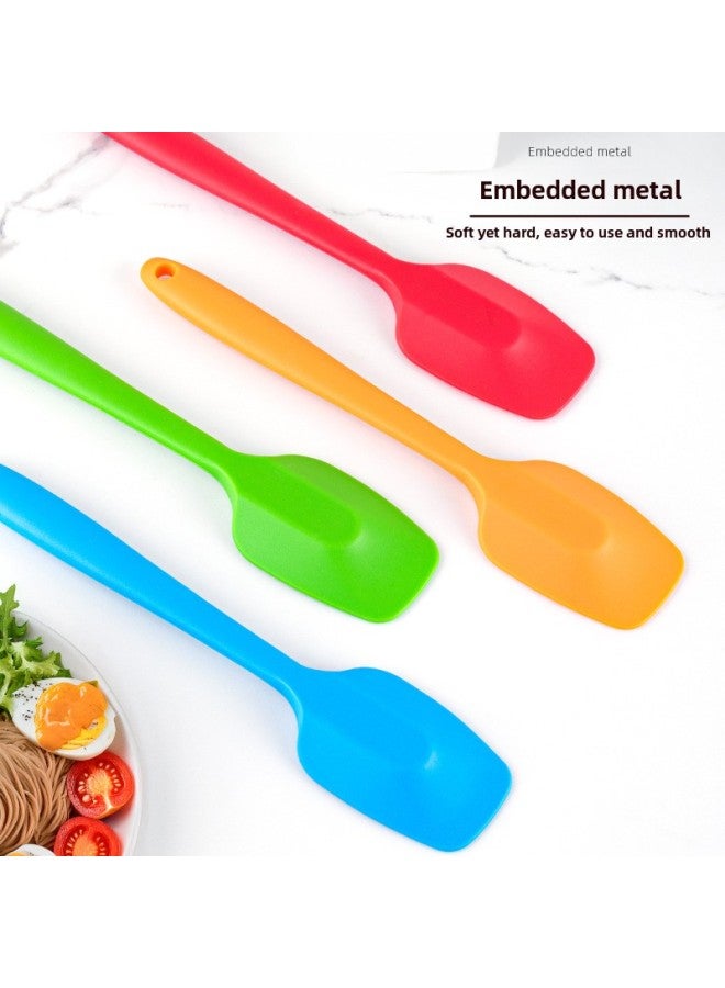 Food Silicone Spatula Integrated Silicone T-Shovel Baking Cake Spatula Spatula Mixing Tool-Specifications:Large Thickened Version-Color:Pink