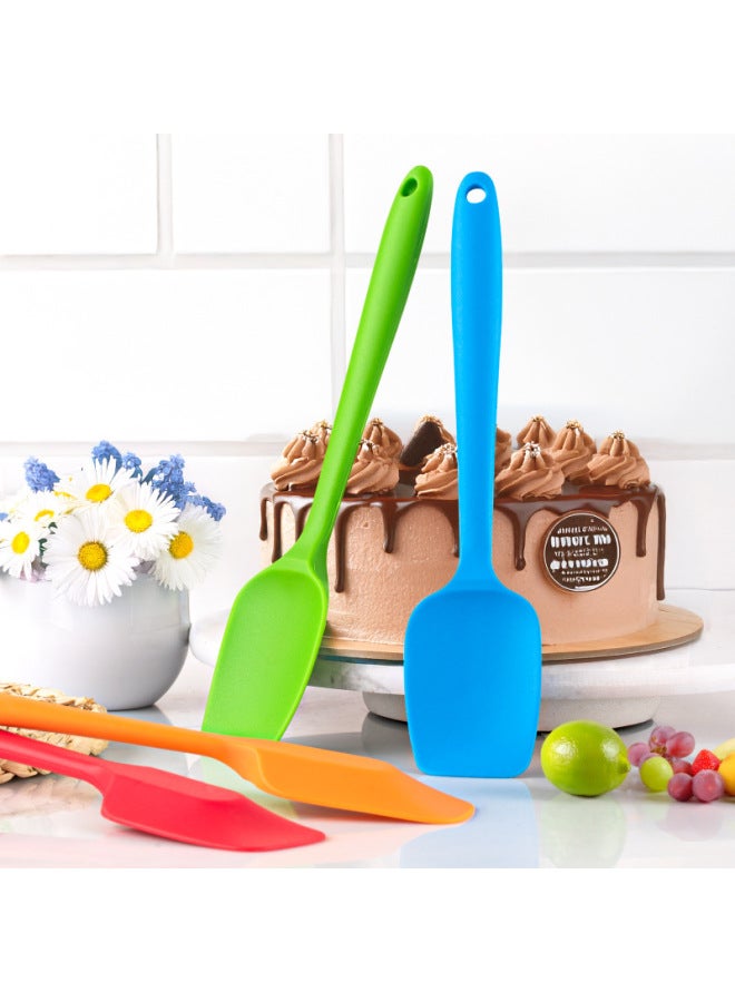 Food Silicone Spatula Integrated Silicone T-Shovel Baking Cake Spatula Spatula Mixing Tool-Specifications:Large Thickened Version-Color:Pink