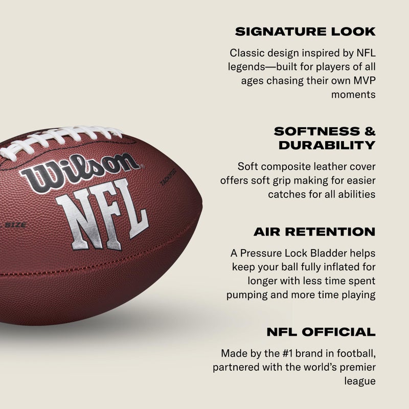 Wilson NFL MVP Football - Official Size, Grey - Image 2