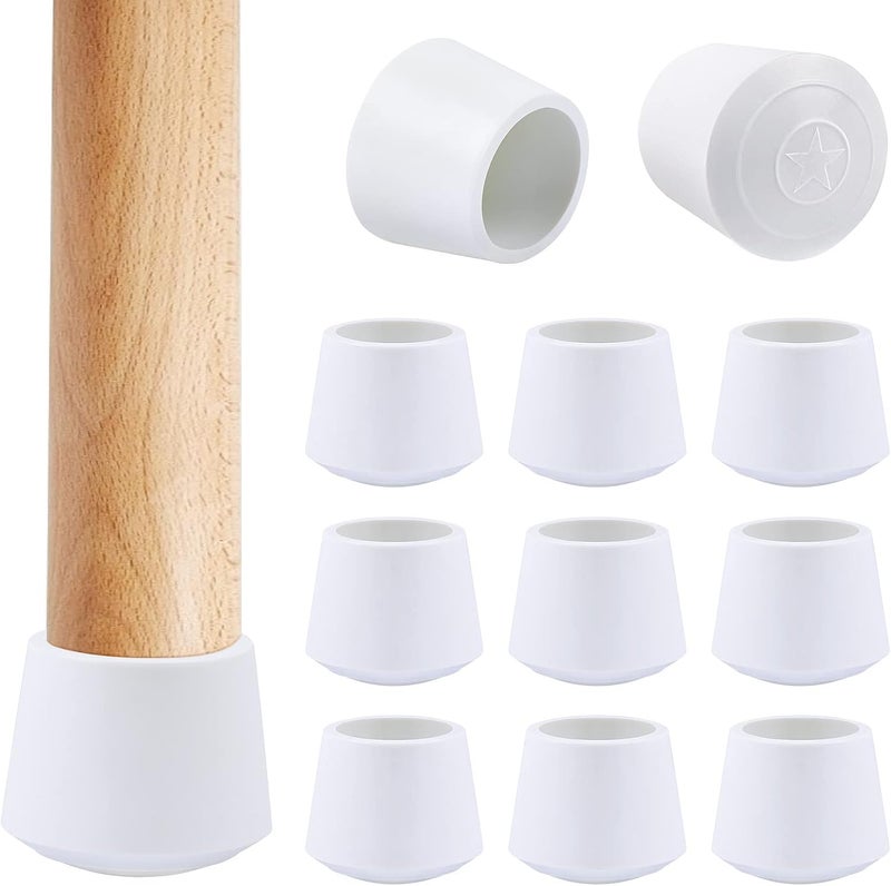 Furniture Leg Pads Silicone Covers – Stretchable Chair & Table Caps, Anti-Noise Anti-Scratch Floor Protectors, Non-Slip Washable White (Pack (8 Pieces)) - Image 1