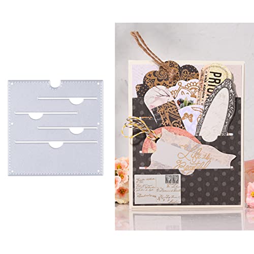 hinana Tag Pocket Frame Metal Die Cuts,Geometric Tag Pocket Collection Frame Cutting Dies Cut Stencils for DIY Scrapbooking Photo Decorative Embossing Paper Dies for Scrapbooking Card Making - Image 1